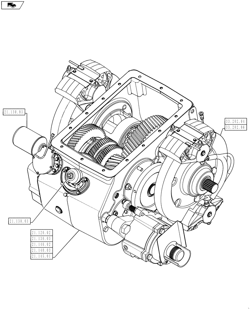 Схема запчастей Case IH 7230 - (00.000.21) - PICTORIAL INDEX - TRANSMISSION (00) - GENERAL & PICTORIAL INDEX