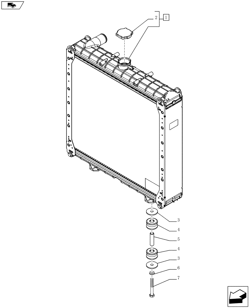 Схема запчастей Case IH FARMALL 75C - (10.406.01) - RADIATOR & RELATED PARTS (10) - ENGINE