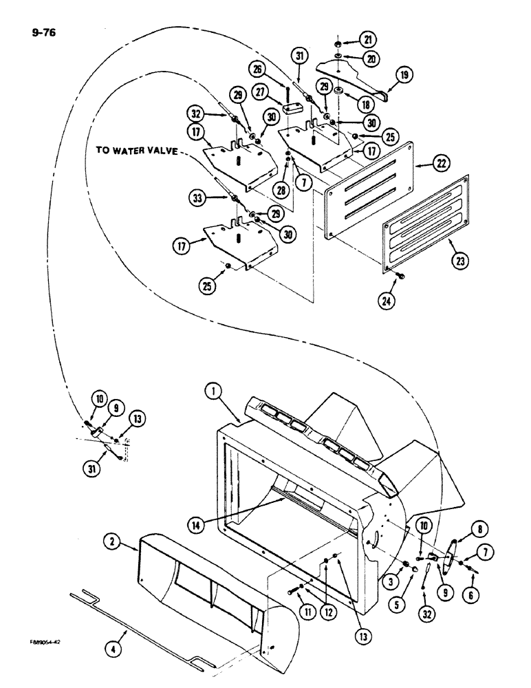 Схема запчастей Case IH 9180 - (9-76) - AIR CONDITIONER AND HEATER, CONTROLS AND AIR PLENUM, CAB (09) - CHASSIS/ATTACHMENTS