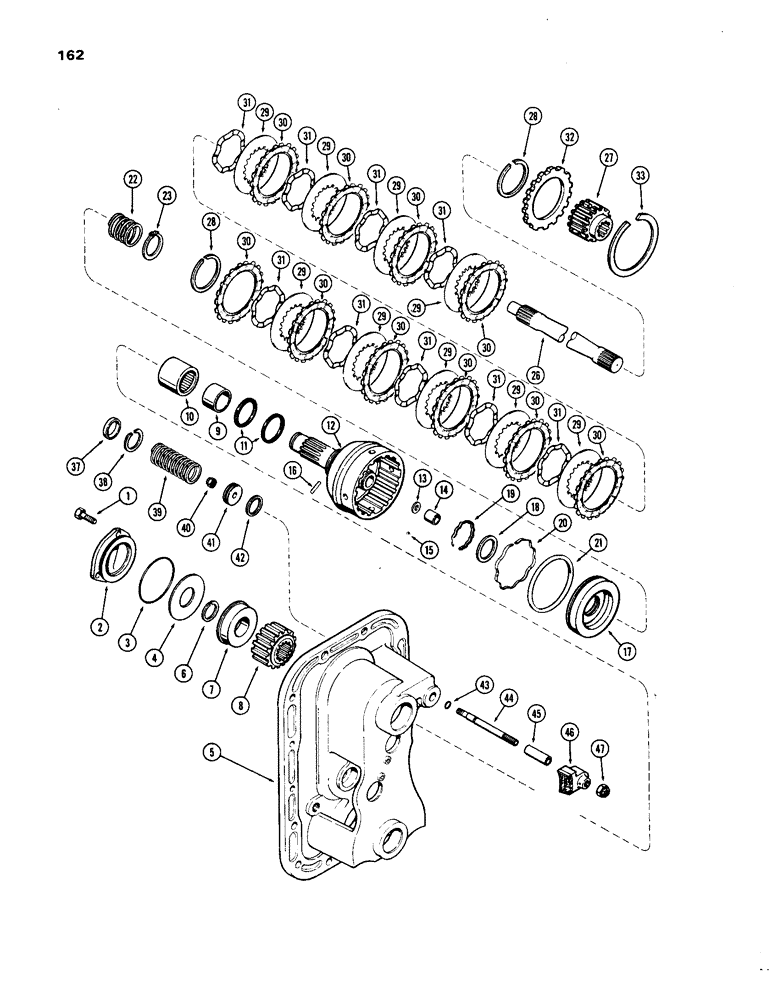 Схема запчастей Case IH 1270 - (162) - P.T.O. CLUTCH AND BRAKE (06) - POWER TRAIN