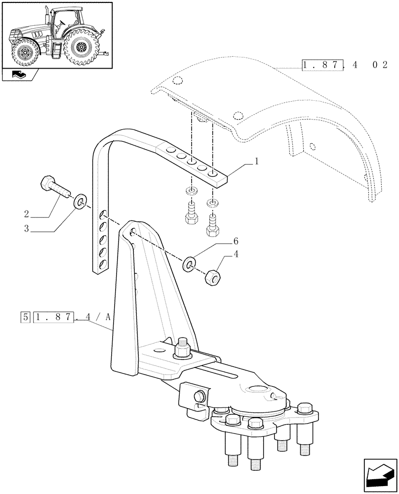 Схема запчастей Case IH PUMA 125 - (1.87.4[01]) - DYNAMIC FRONT FENDERS - SUPPORT (VAR.333884-334884-335884-337884) (08) - SHEET METAL