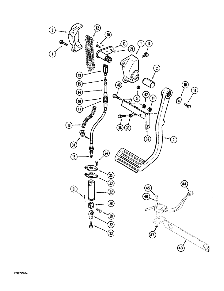 Схема запчастей Case IH 8950 - (6-054) - INCHING PEDAL (06) - POWER TRAIN