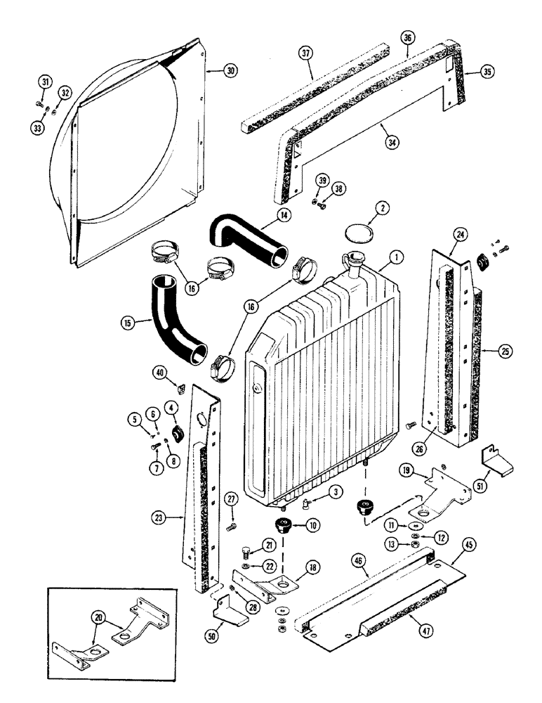 Схема запчастей Case IH 1370 - (010) - RADIATOR AND ATTACHING PARTS, 504BDT, DIESEL ENGINE (02) - ENGINE