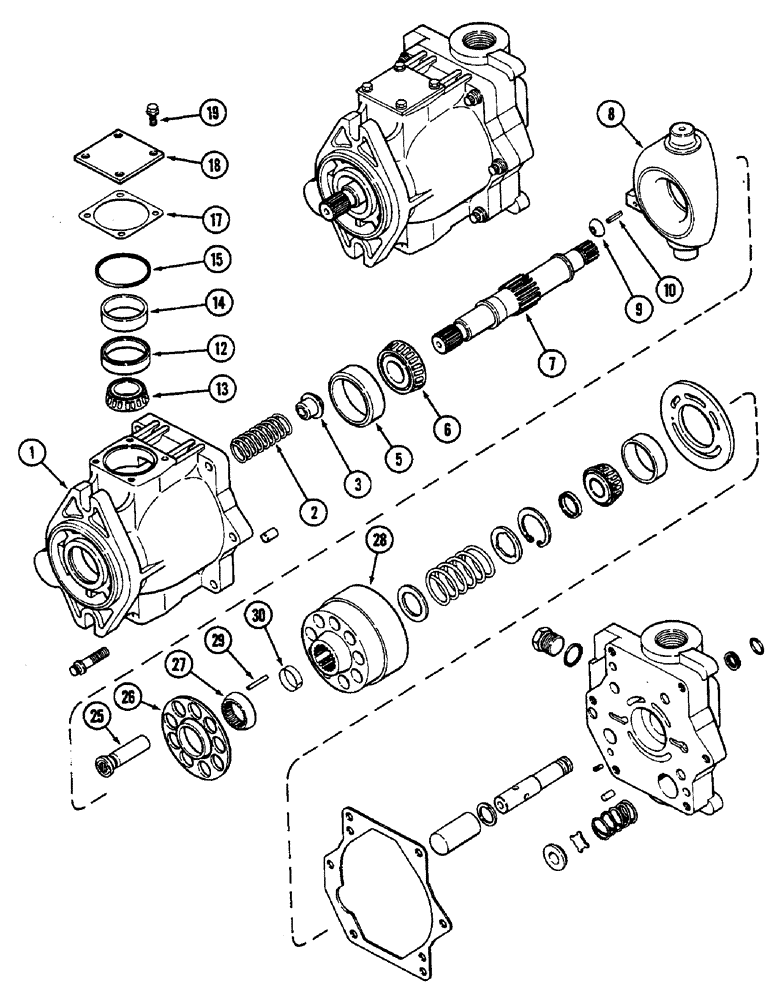 Схема запчастей Case IH 2290 - (8-390) - HYDRAULICS, GEAR AND PISTON PUMP ASSEMBLY, TRANSMISSION SERIAL NUMBER 16210895 AND AFTER (08) - HYDRAULICS