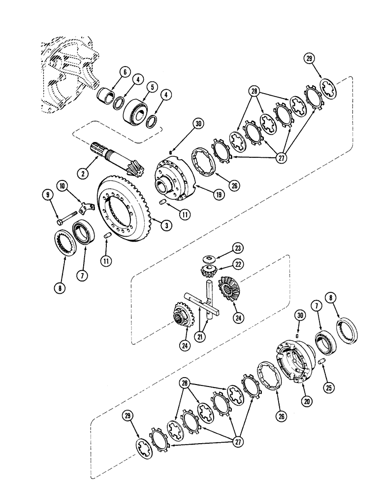 Схема запчастей Case IH 2090 - (5-190) - FRONT AXLE DIFFERENTIAL, MFD TRACTORS (CONTD) (05) - STEERING