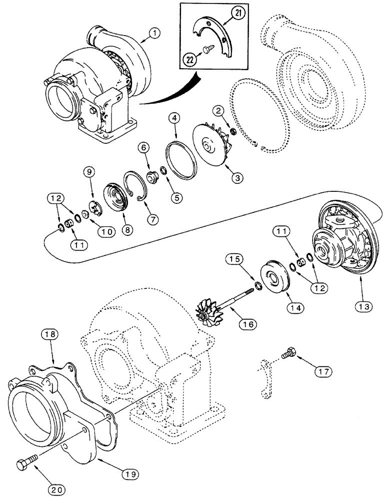 Схема запчастей Case IH 8920 - (2-028) - TURBOCHARGER ASSEMBLY, 6T-830 EMISSIONS CERTIFIED ENGINE (02) - ENGINE