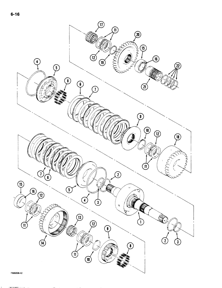 Схема запчастей Case IH STEIGER - (6-016) - TRANSMISSION, 7 INCH CLUTCH PACK, INPUT (06) - POWER TRAIN