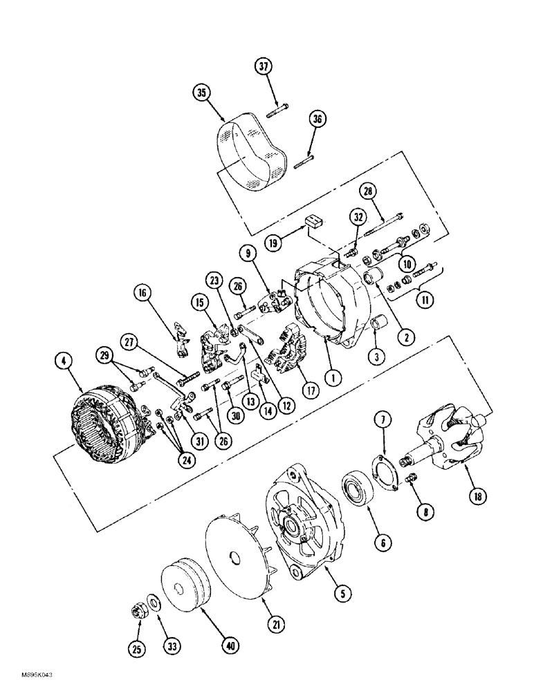 Схема запчастей Case IH 9370 - (4-46) - ALTERNATOR ASSEMBLY (04) - ELECTRICAL SYSTEMS