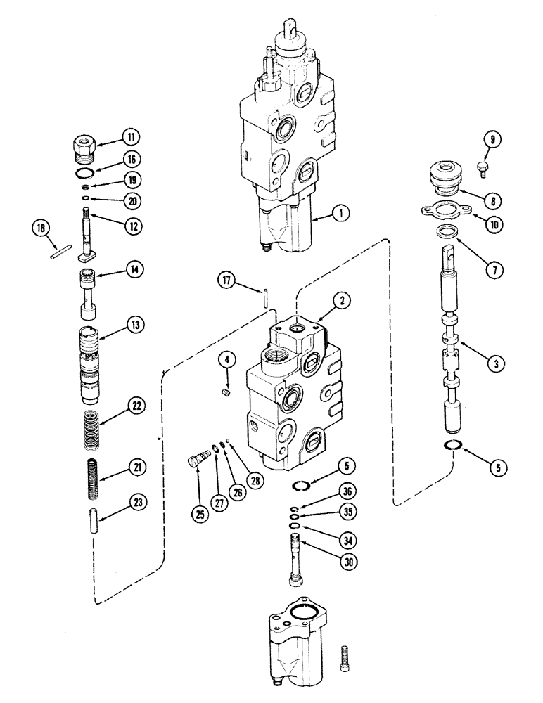 Схема запчастей Case IH 2594 - (8-076) - A169029 REMOTE VALVE BODY ASSEMBLY, WITHOUT LOAD CHECK (08) - HYDRAULICS