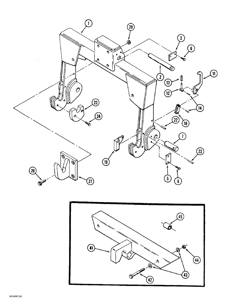 Схема запчастей Case IH 9370 QUADTRAC - (9-016) - QUICK HITCH COUPLER, CATEGORY IV-NARROW, PRIOR TO P.I.N. JEE0069308 (09) - CHASSIS/ATTACHMENTS