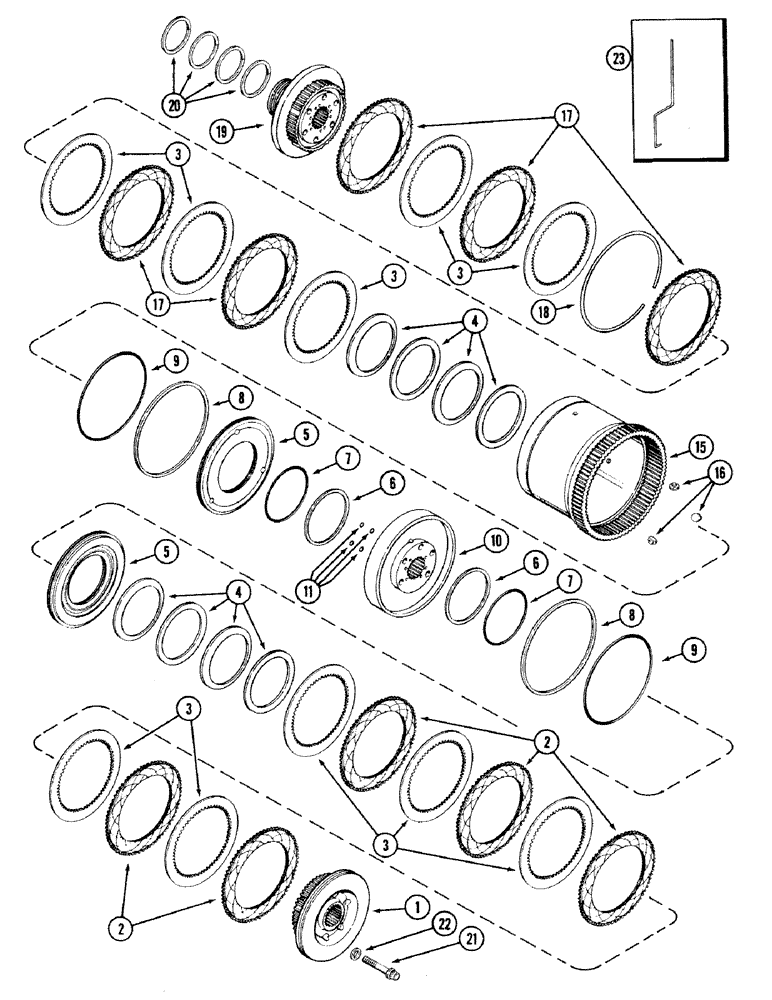 Схема запчастей Case IH 2594 - (6-044) - TRANSMISSION, (C2) AND (C3) CLUTCHES (06) - POWER TRAIN