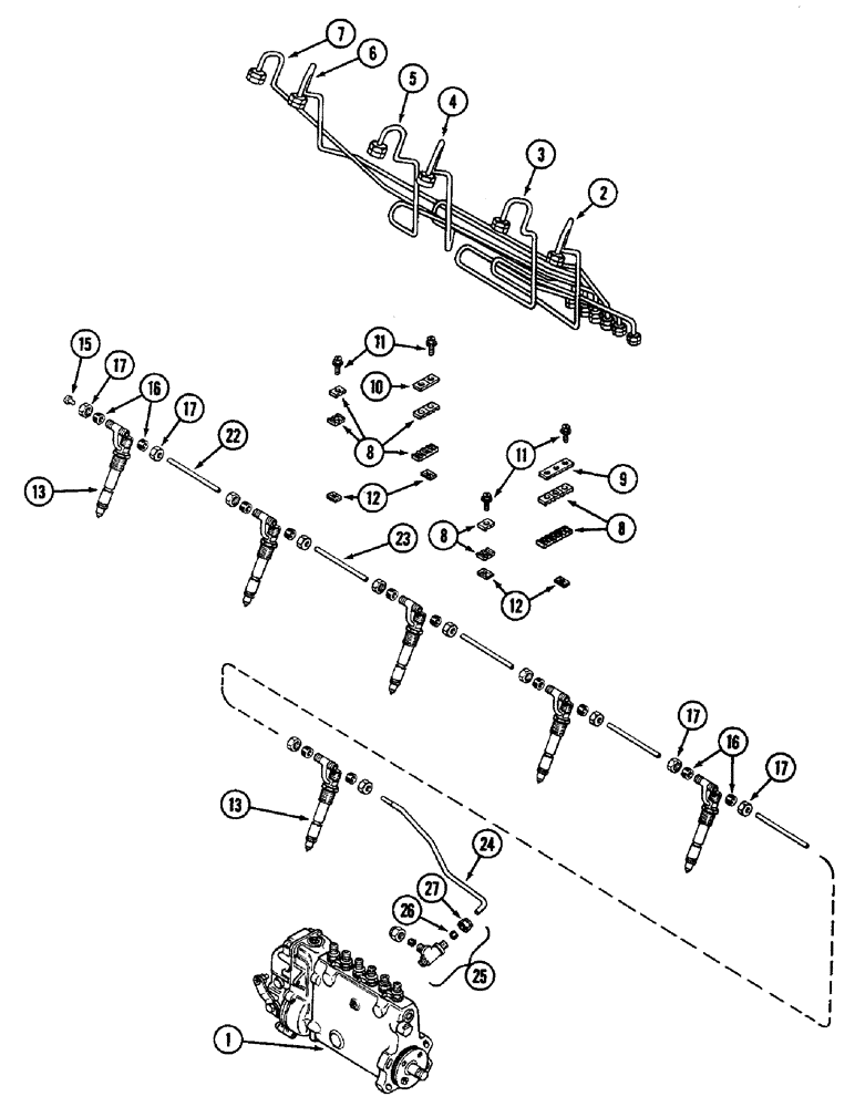 Схема запчастей Case IH 3294 - (3-052) - FUEL INJECTION SYSTEM, 504BDT DIESEL ENGINE (03) - FUEL SYSTEM