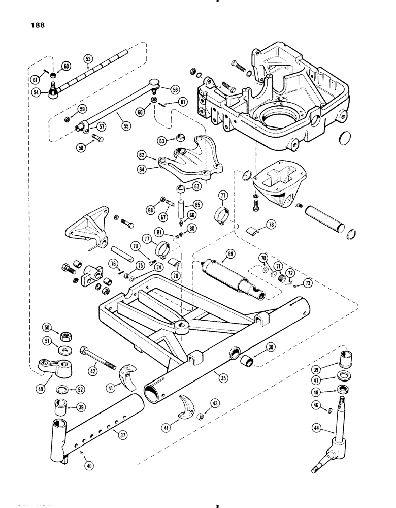 Схема запчастей Case IH 570 - (188) - ADJUSTABLE FRONT AXLE - 48" TO 72" (05) - STEERING