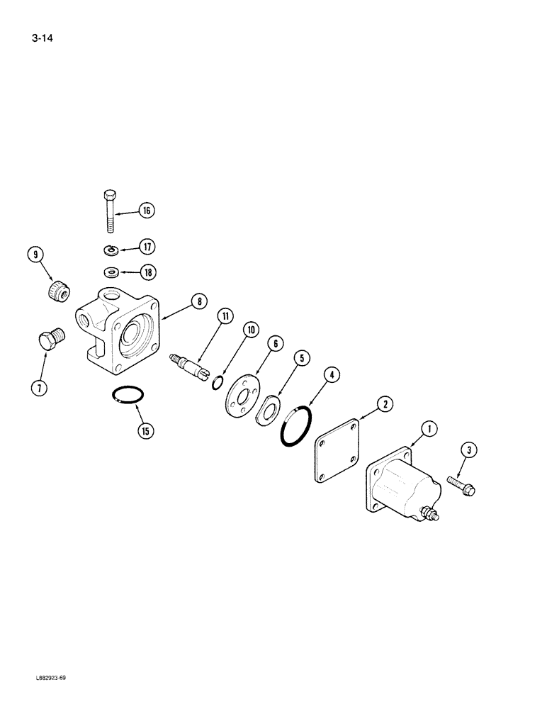 Схема запчастей Case IH 9180 - (3-14) - FUEL SHUTOFF VALVE 855 ENGINE (03) - FUEL SYSTEM