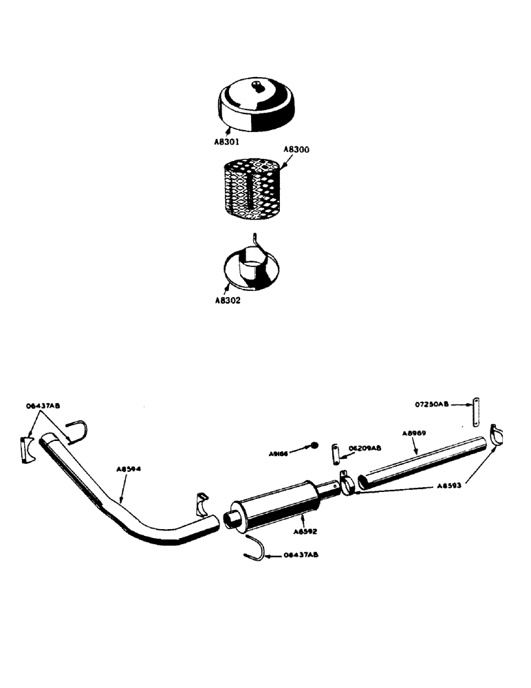 Схема запчастей Case IH 400-SERIES - (058) - POWRCEL DIESEL ENGINE, PARTS FOR A7486 PRE SCREENER, MUFFLER FOR ORCHARD TRACTOR (02) - ENGINE