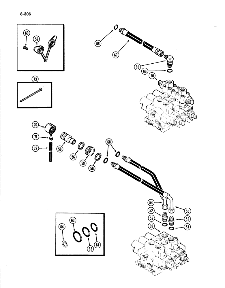 Схема запчастей Case IH 4894 - (8-306) - REMOTE HYDRAULIC ATTACHMENT (08) - HYDRAULICS