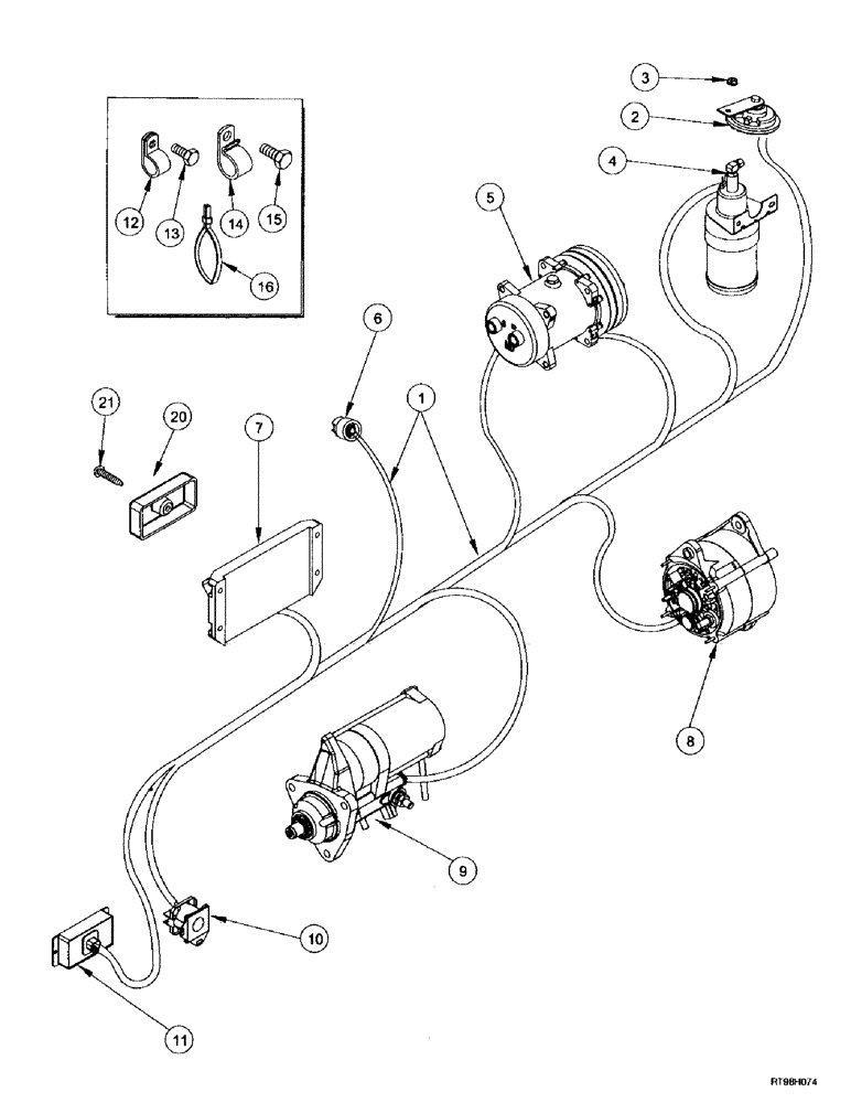 Схема запчастей Case IH MX270 - (4-004) - HARNESS, ENGINE, MX240, MX270 (04) - ELECTRICAL SYSTEMS