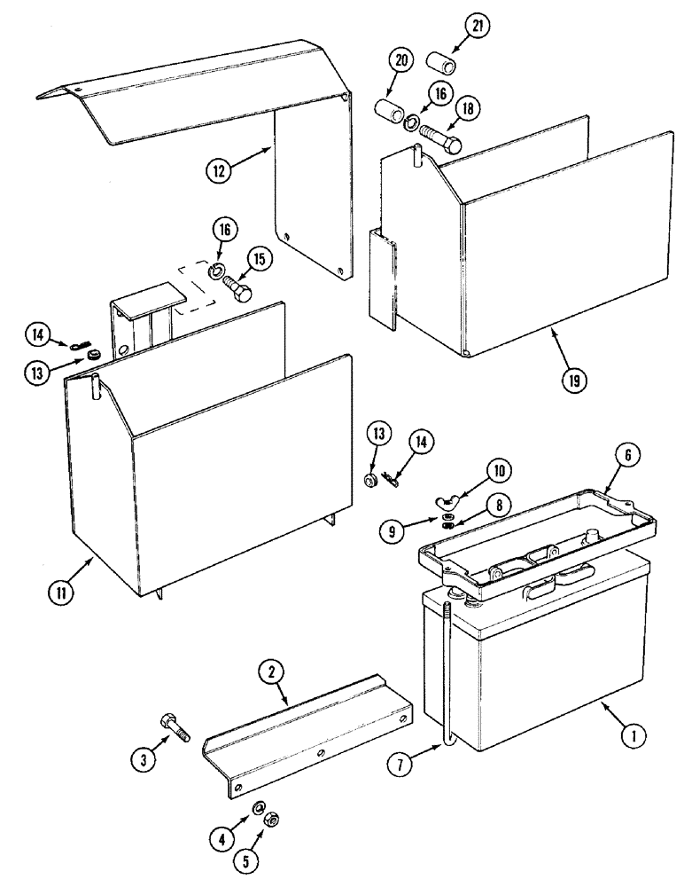 Схема запчастей Case IH 1394 - (4-060) - BATTERY AND SUPPORT BRACKET (04) - ELECTRICAL SYSTEMS