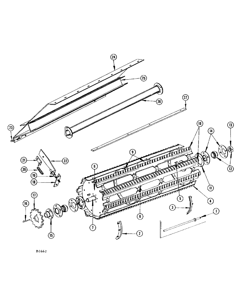 Схема запчастей Case IH 460 - (050) - RUB BAR CYLINDER (66) - THRESHING