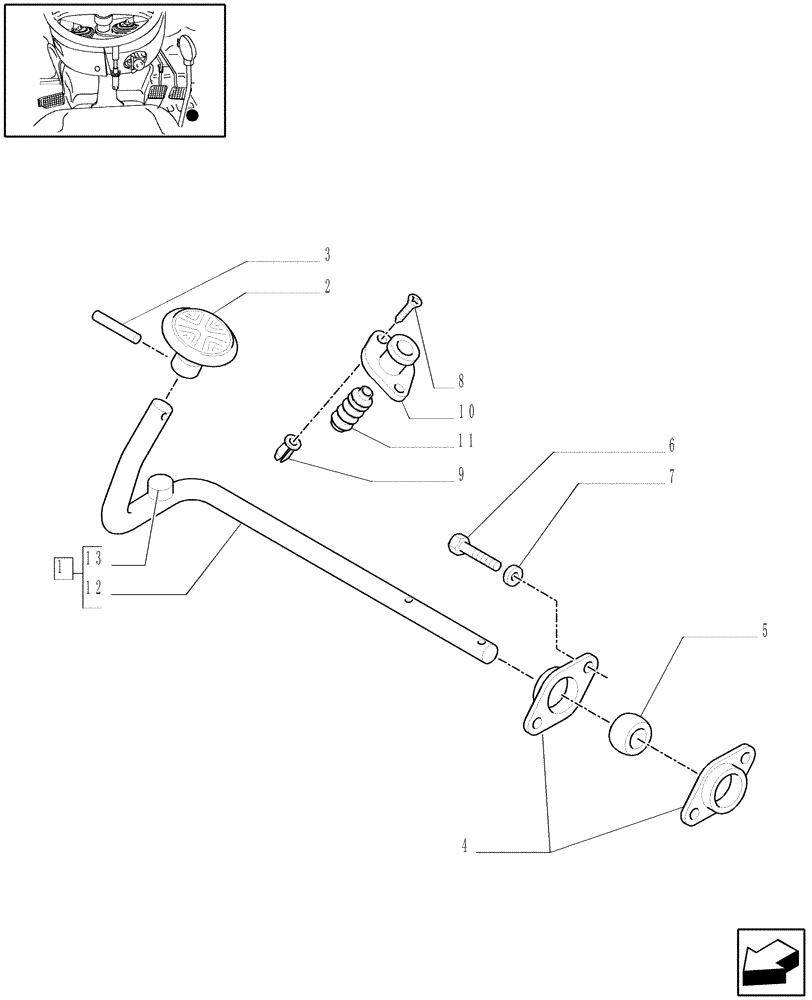 Схема запчастей Case IH JX1095N - (1.92.10[01]) - THROTTLE CONTROL LINKAGE (10) - OPERATORS PLATFORM/CAB