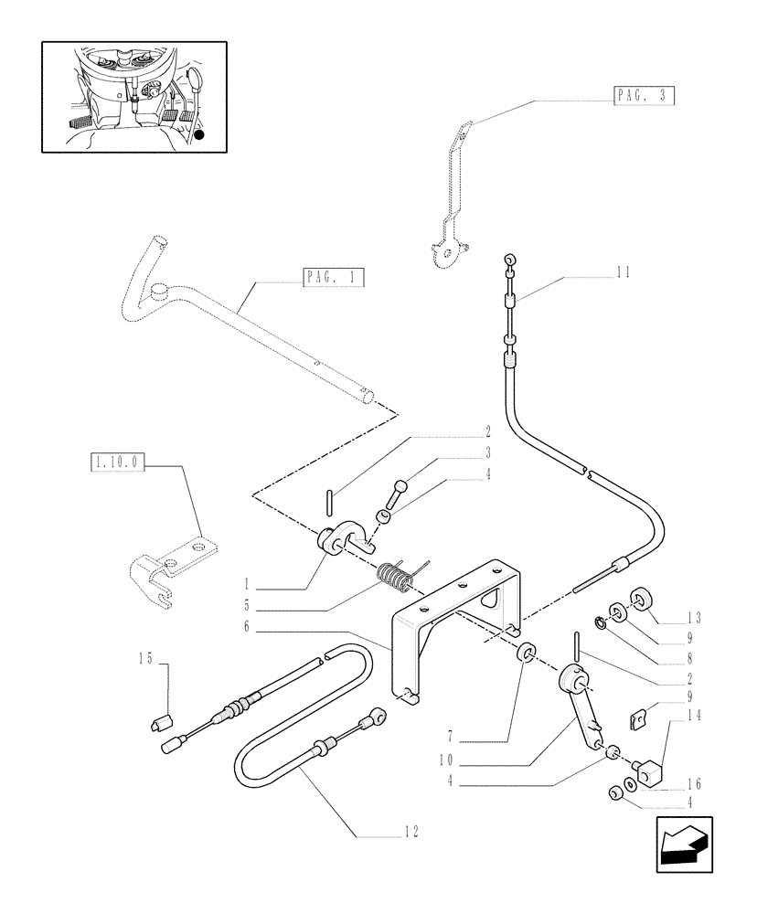 Схема запчастей Case IH JX1095C - (1.92.10[02]) - THROTTLE CONTROL LINKAGE - L/CAB - C5481 (10) - OPERATORS PLATFORM/CAB