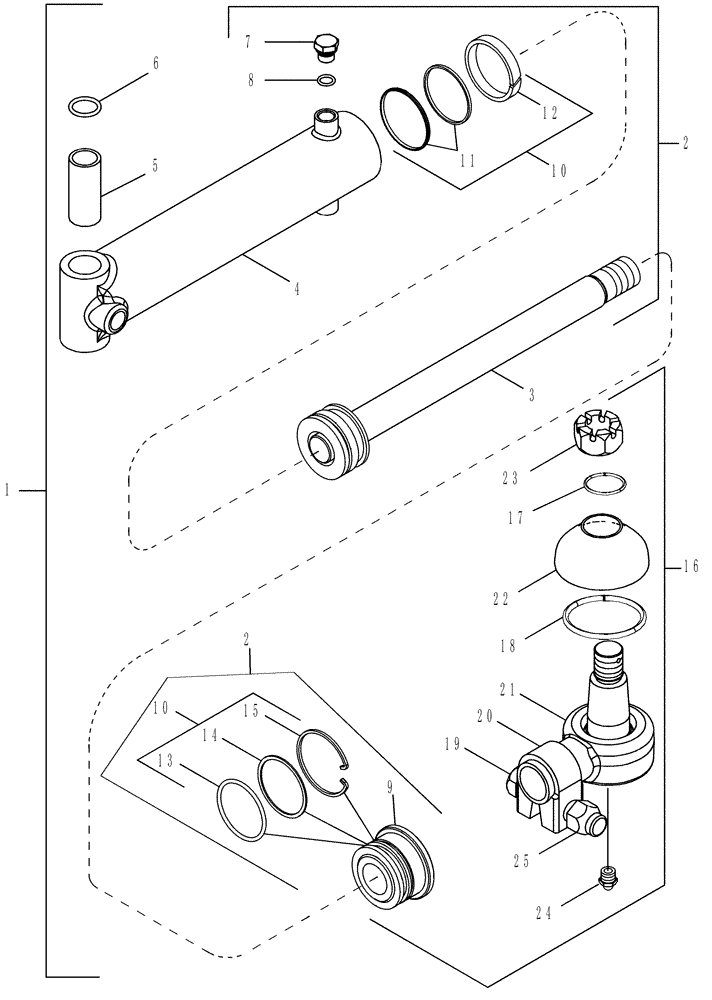 Схема запчастей Case IH MAGNUM 255 - (05-12) - STEERING CYLINDER ASSEMBLY - MFD, 10 BOLT HUB (05) - STEERING