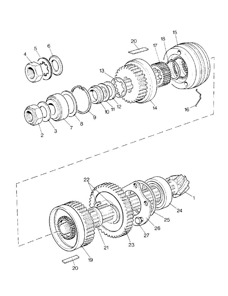 Схема запчастей Case IH 1390 - (D-03) - BEVEL PINION SHAFT, TWO WHEEL DRIVE, MFD (03) - POWER TRAIN