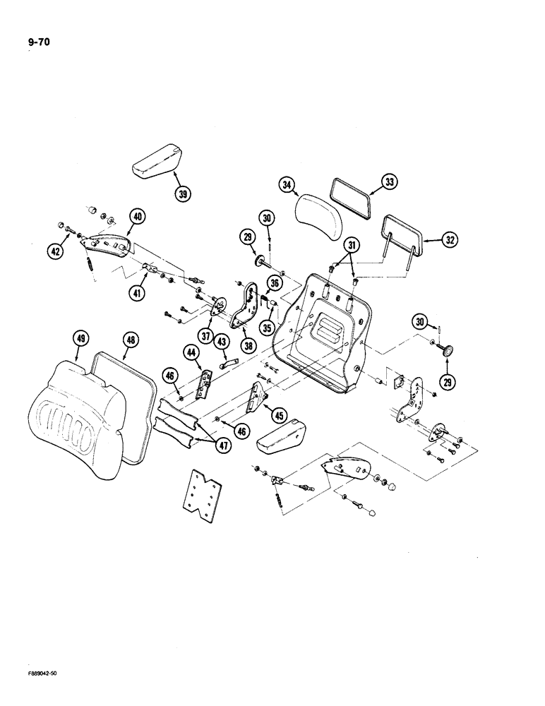 Схема запчастей Case IH 9180 - (9-070) - SEAT AIR SUSPENSION CAB, [CONT] (09) - CHASSIS/ATTACHMENTS