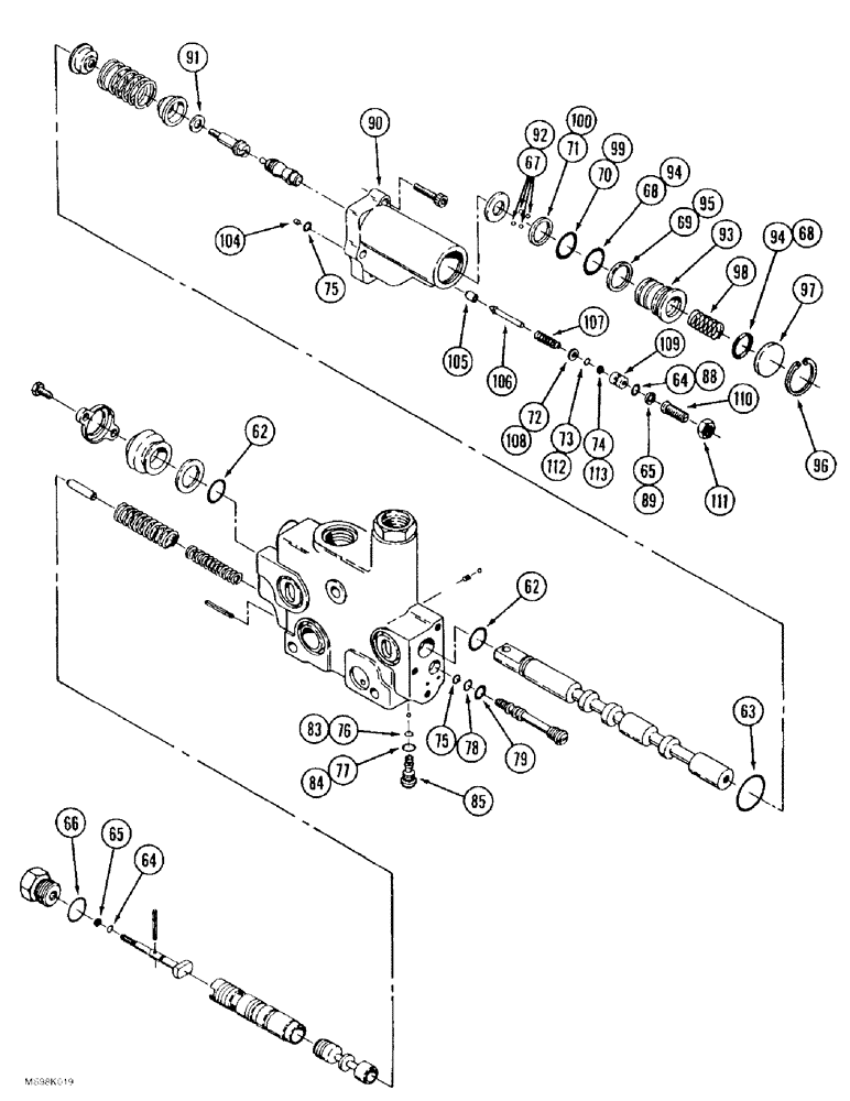 Схема запчастей Case IH 9370 - (8-060) - HYDRAULIC REMOTE VALVE SECTION, SECOND AND THIRD SECTIONS WITH "B" PORT LOAD LOCK AND FLOAT (CONTD) (08) - HYDRAULICS