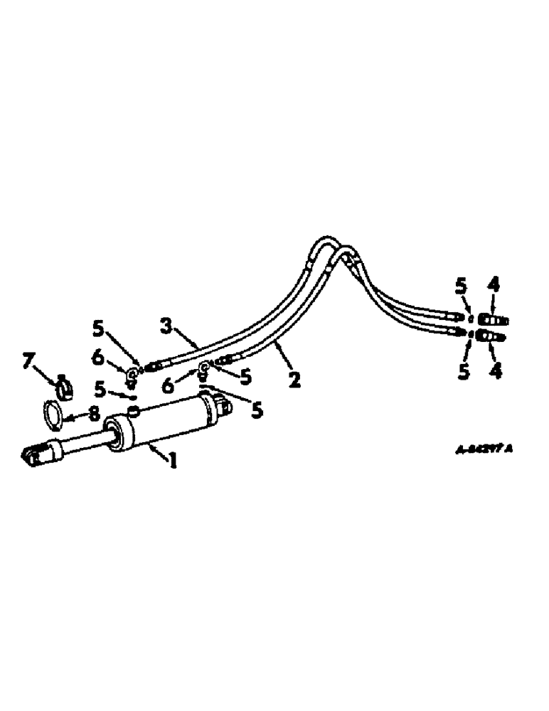 Схема запчастей Case IH 470 - (P-13) - HYDRAULIC CYLINDER AND CONNECTIONS, FROM 1965 TO 1973 