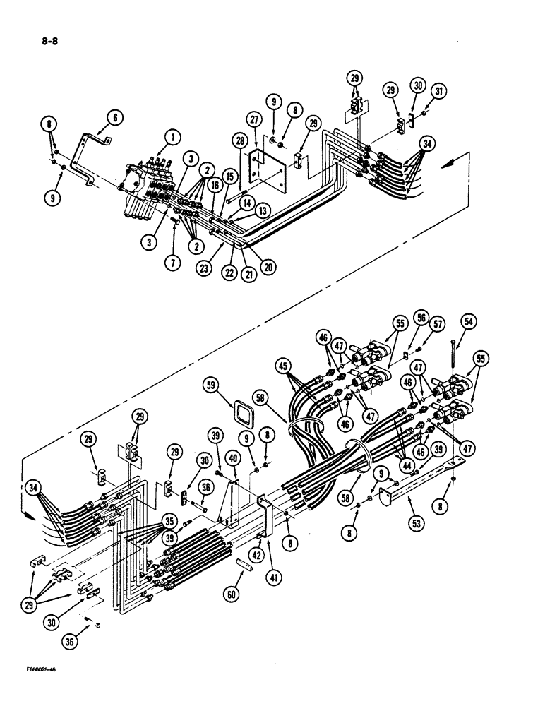 Схема запчастей Case IH 9170 - (8-08) - COUPLERS AND LINES, PRIOR TO P.I.N. JCB0002092 (08) - HYDRAULICS