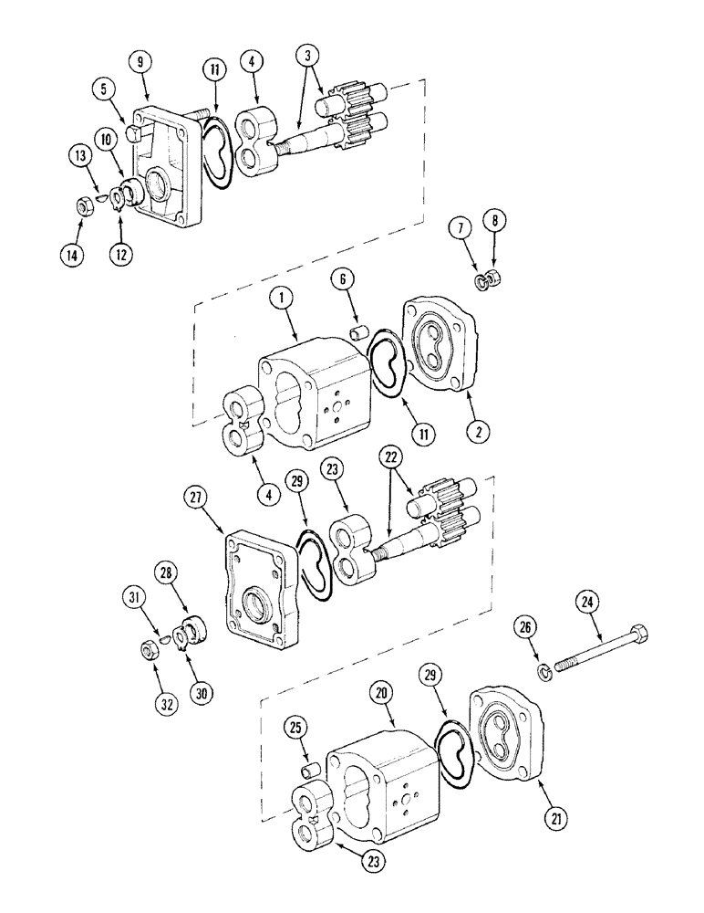 Схема запчастей Case IH 1394 - (8-304) - SINGLE HYDRAULIC PUMP - SUNDSTRAND (08) - HYDRAULICS