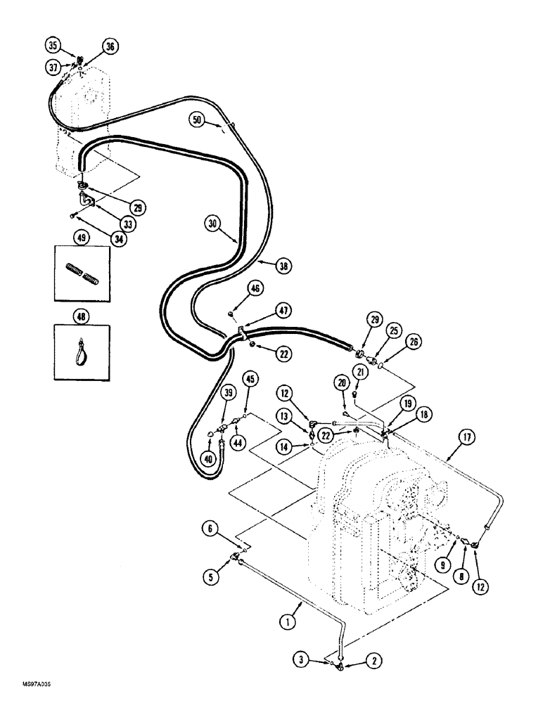 Схема запчастей Case IH 9380 QUADTRAC - (6-042) - TRANSMISSION LUBRICATION, TRANSMISSION TO PTO TRANSFER CASE (06) - POWER TRAIN