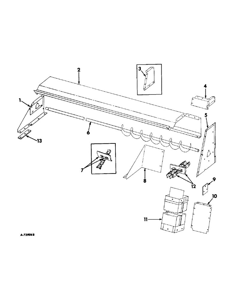 Схема запчастей Case IH 503 - (156) - GRAIN TANK RAISED LEVELING AUGER, SPECIAL FOR GRAIN (80) - CROP STORAGE/UNLOADING