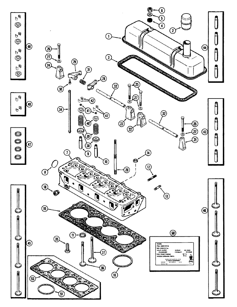 Схема запчастей Case IH 660 - (378) - CYLINDER HEAD ASSEMBLY, 188 DIESEL ENGINE, FIRST USED ENGINE SERIAL NUMBER 2627377 AND AFTER 