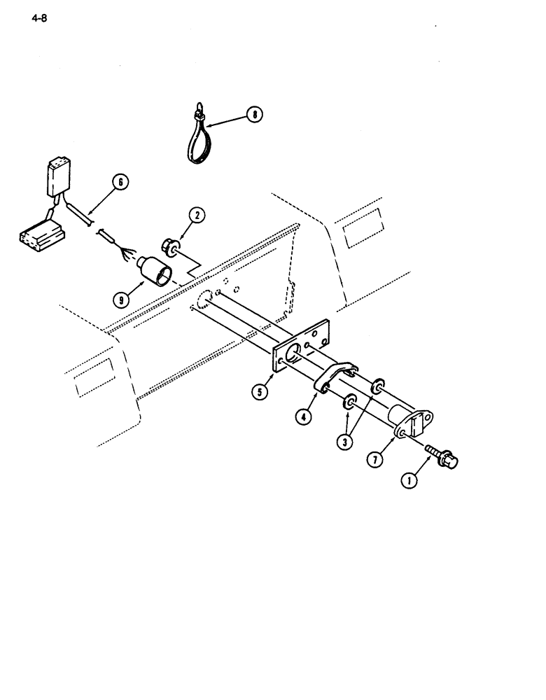 Схема запчастей Case IH 255 - (4-08) - AUXILIARY ELECTRIC OUTLET KIT (04) - ELECTRICAL SYSTEMS