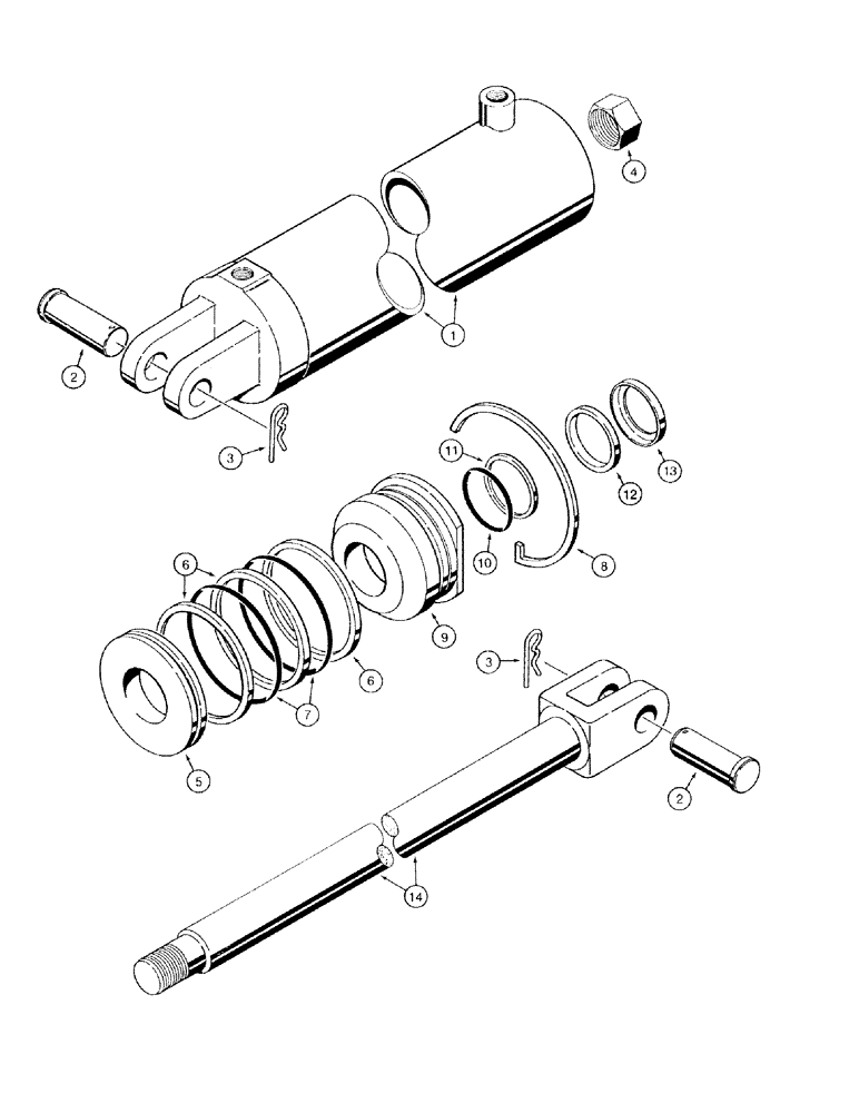 Схема запчастей Case IH 770 - (08-23) - TRANSPORT LIFT CYLINDER - 108681C91, WELDED TYPE, 4 INCH ID (08) - HYDRAULICS