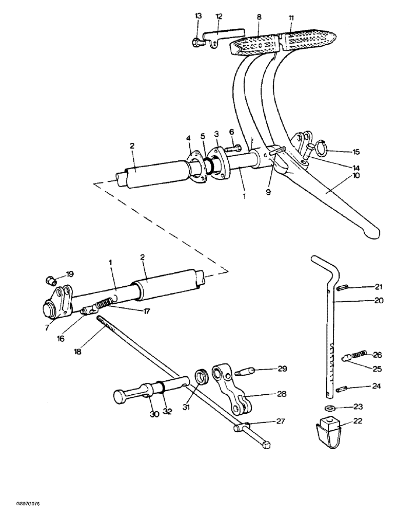 Схема запчастей Case IH 1210 - (7-12) - BRAKE LINKAGE, 1210, 1212, 1210G AND 1212G TRACTORS (07) - BRAKES