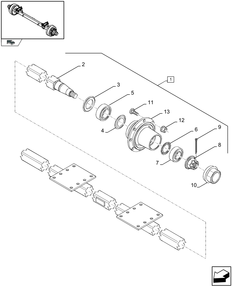 Схема запчастей Case IH LBX432R - (05.02[01]) - SINGLE AXLE WITHOUT BRAKES (05) - AXLE