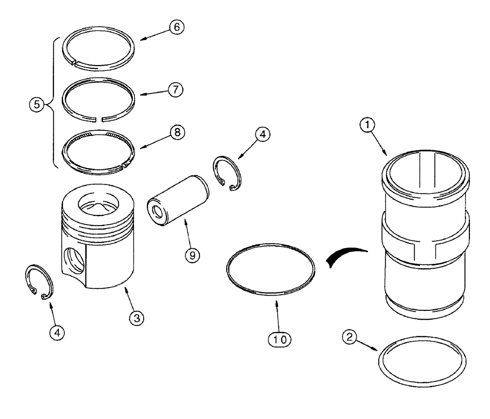 Схема запчастей Case IH 7250 - (2-122) - PISTONS, 6TA-830 ENGINE, PRIOR TO TRACTOR PIN JJA0064978 (02) - ENGINE