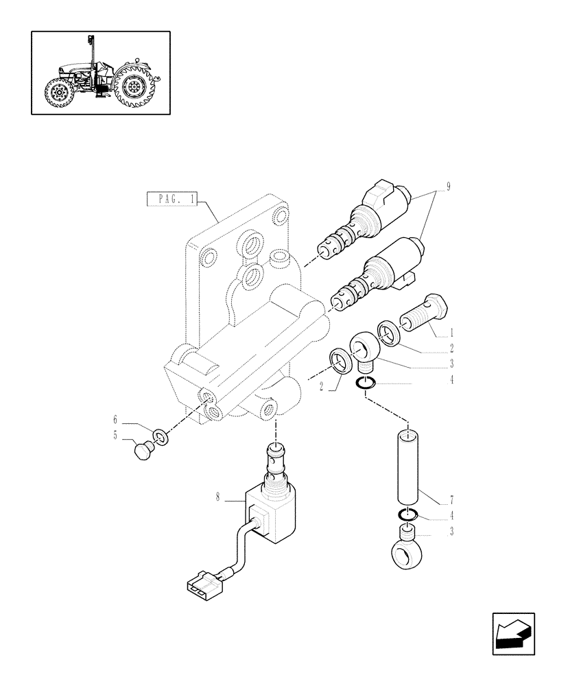 Схема запчастей Case IH JX1060C - (1.27.3/03[02]) - (VAR.139-281) NA - 8X8 (30 KM/H) P.SHUTT. W/OIL COOLER - SOLENOID VALVES (03) - TRANSMISSION