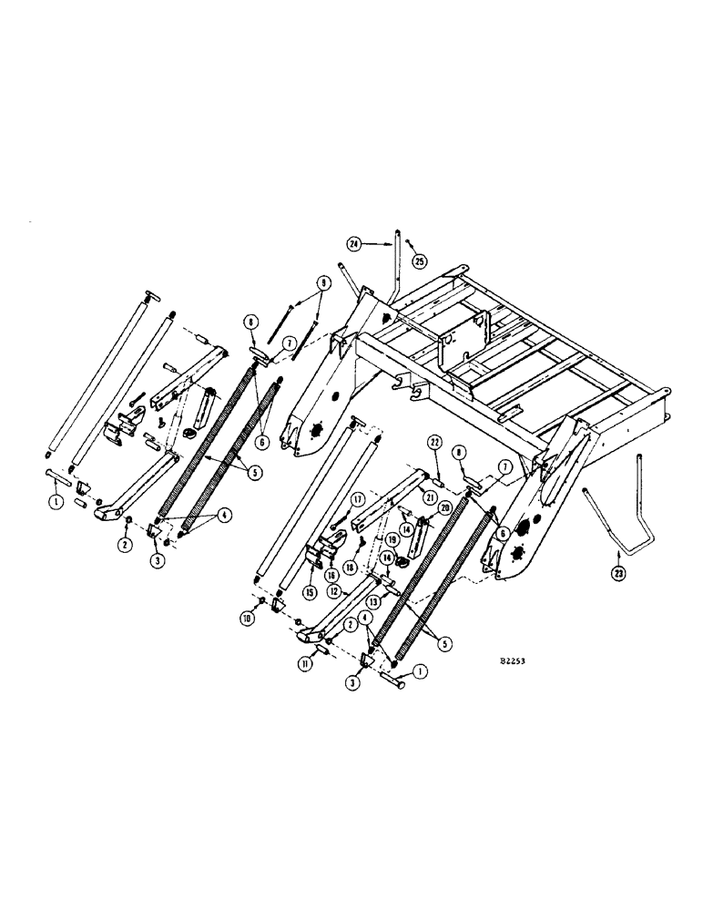 Схема запчастей Case IH 1150 - (006) - MAIN FRAME AND HEADER LIFT, 8262501 AND AFTER (39) - FRAMES AND BALLASTING