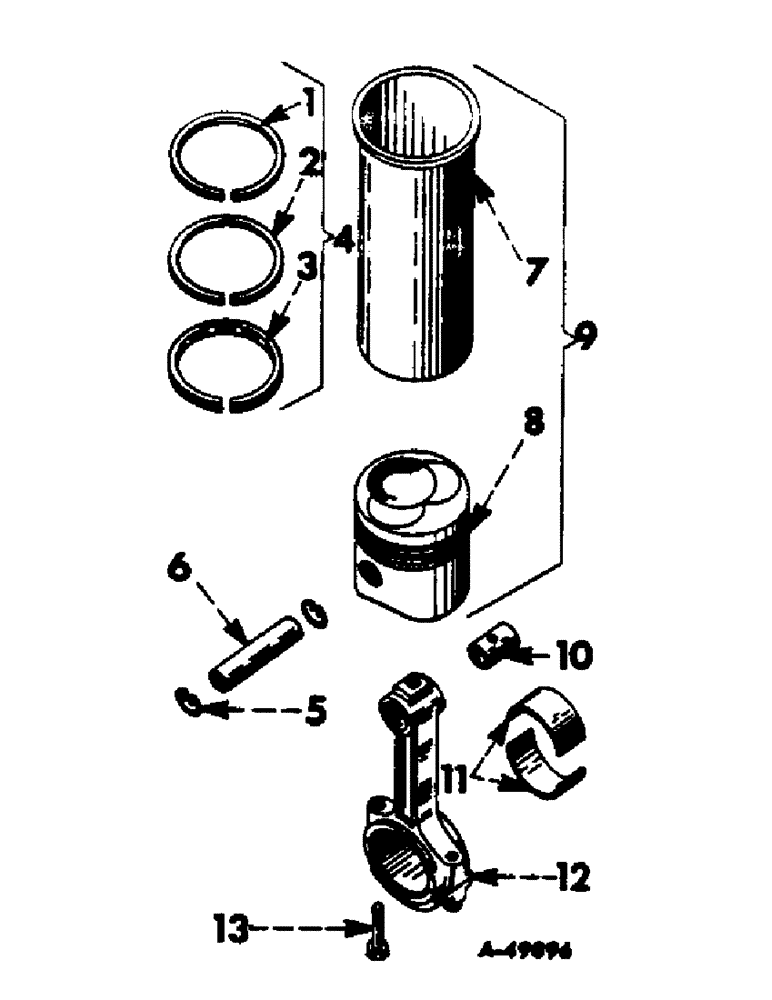 Схема запчастей Case IH 460 - (021) - DIESEL ENGINE, CONNECTING RODS AND SLEEVE SET (01) - ENGINE