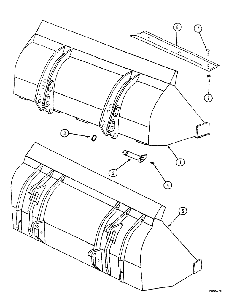 Схема запчастей Case IH L550 - (9-16) - MATERIAL BUCKET - HIGH CAPACITY, STANDARD ATTACH TYPE, QUICK ATTACH TYPE (09) - CHASSIS/ATTACHMENTS