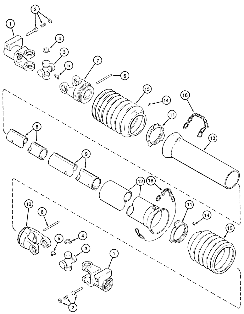 Схема запчастей Case IH 2555 - (09A-05) - DRIVE SHAFT CROSS DRUM JJC0157150- (13) - PICKING SYSTEM