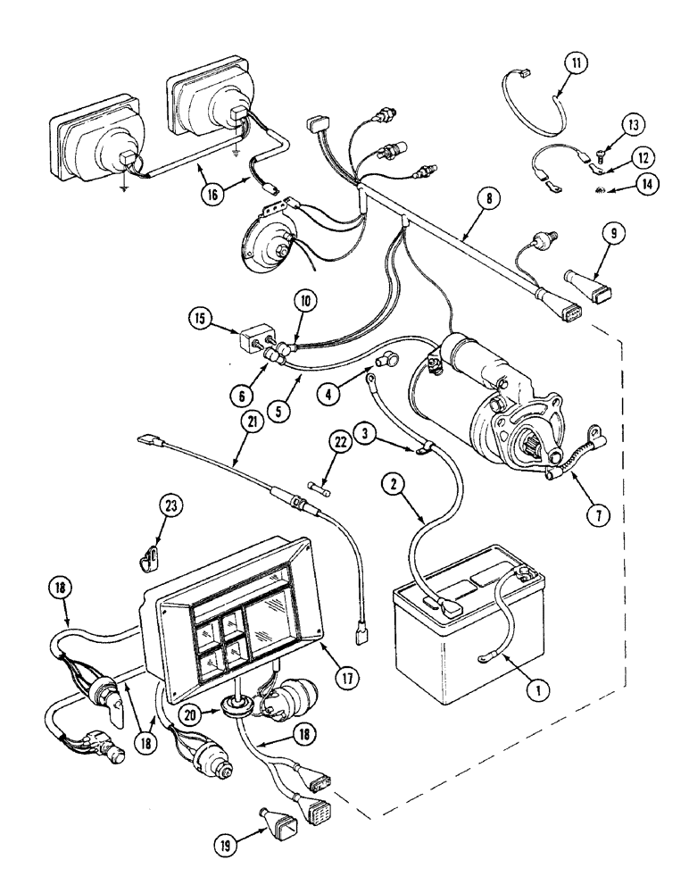 Схема запчастей Case IH 1494 - (4-056) - CHASSIS WIRING, TRACTORS WITH CAB (04) - ELECTRICAL SYSTEMS