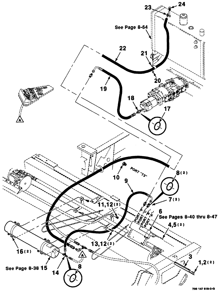 Схема запчастей Case IH 8860HP - (08-36) - HEADER LIFT HYDRAULIC ASSEMBLY (CONTINUED) (35) - HYDRAULIC SYSTEMS