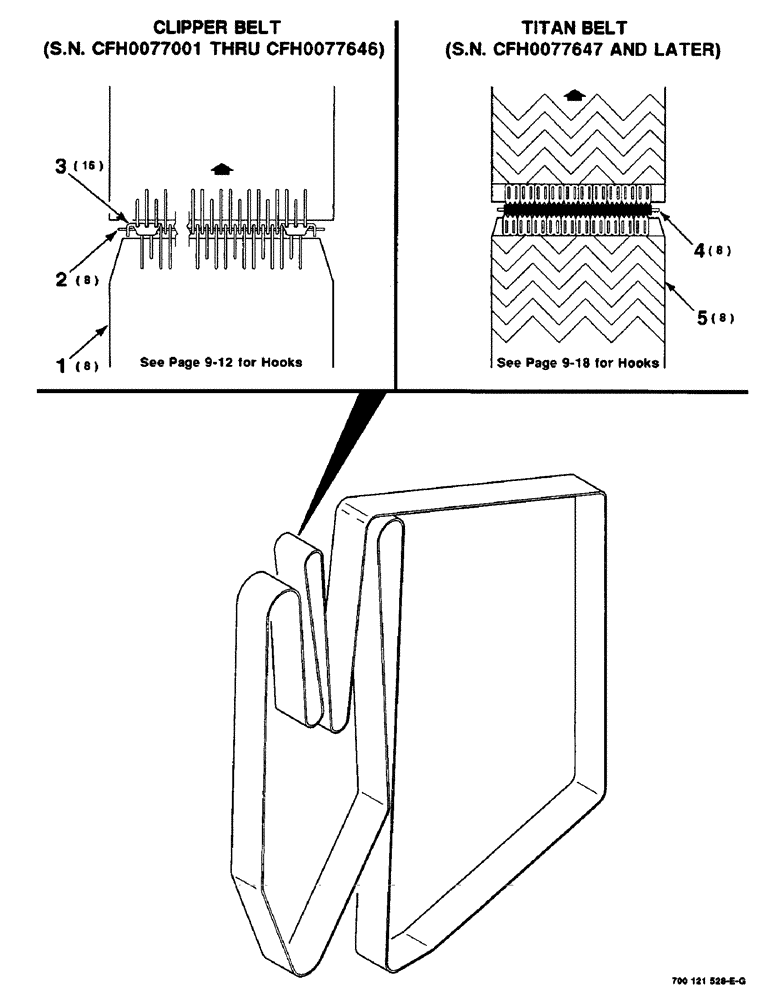 Схема запчастей Case IH 8465 - (6-34) - FORMING BELTS AND LACING (14) - BALE CHAMBER