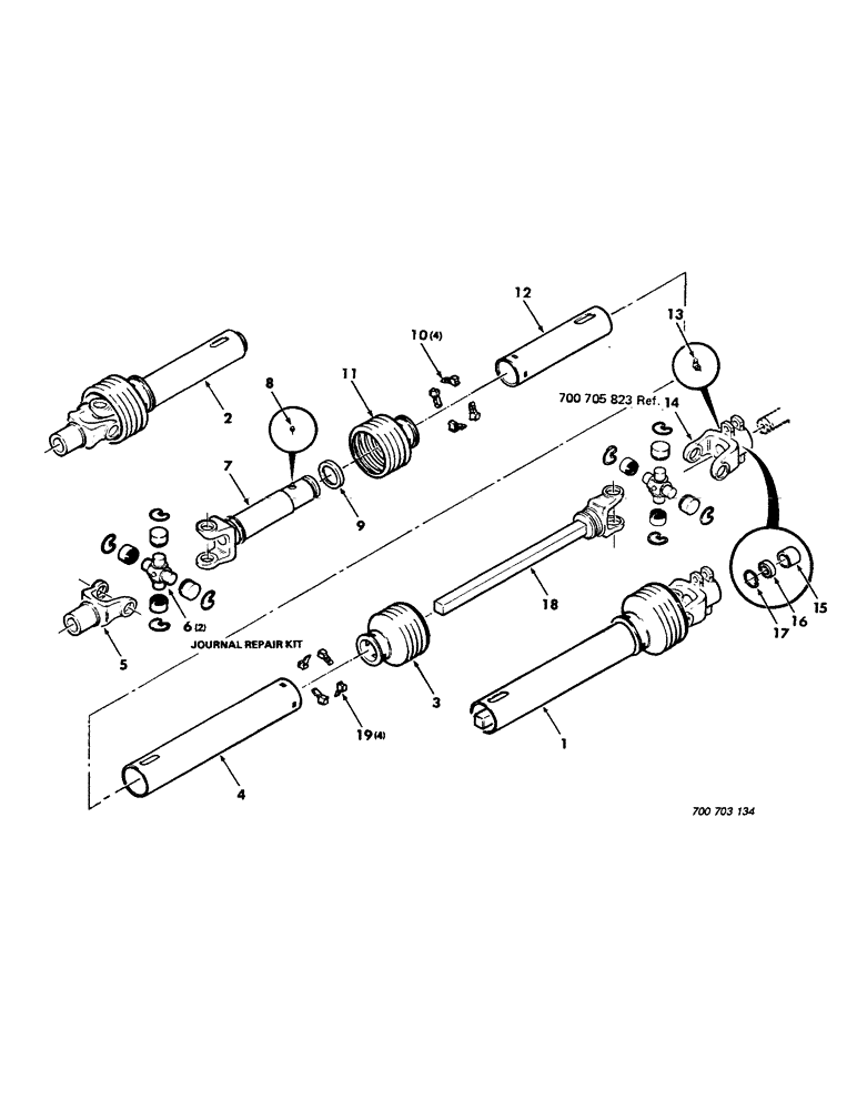 Схема запчастей Case IH 8550 - (14) - IMPLEMENT DRIVELINE, INTERMEDIATE, ASSEMBLY, PLASTIC SHIELDS (14) - MAIN GEARBOX & DRIVE