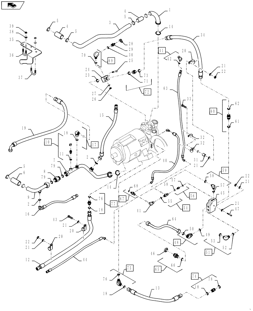 Схема запчастей Case IH STX325 - (08-15) - STANDARD HYDRAULICS - PUMP LUBRICATION CIRCUIT, WITH POWER SHIFT TRANSMISSION (08) - HYDRAULICS